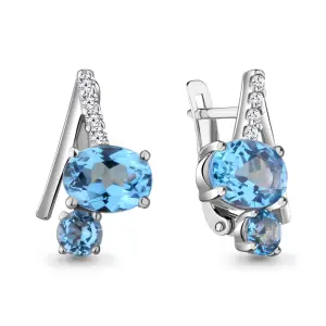 Серьги Aquamarine серебро 4732505А.5 (Aquamarine, Россия)