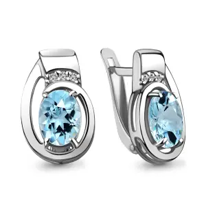 Серьги Aquamarine серебро 4741902А.5 (Aquamarine, Россия)