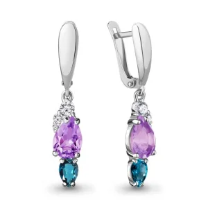 Серьги Aquamarine серебро 4743332А.5 (Aquamarine, Россия)