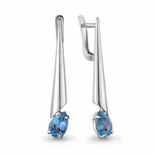 Серьги Aquamarine серебро 4744605.5 (Aquamarine, Россия)