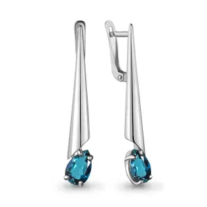 Серьги Aquamarine серебро 4744608.5 (Aquamarine, Россия)