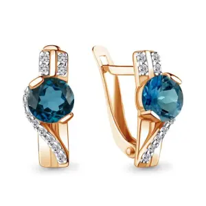 Серьги Aquamarine золото 4747808А.1 (Aquamarine, Россия)