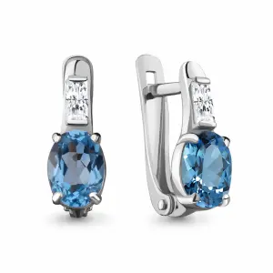 Серьги Aquamarine серебро 4748105.5 (Aquamarine, Россия)