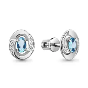 Серьги Aquamarine серебро 4752805А.5 (Aquamarine, Россия)