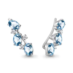 Серьги Аквамарин серебро 4769705А.5 (Aquamarine, Россия)