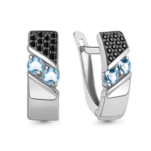 Серьги Aquamarine серебро 4797405Ч.5 (Aquamarine, Россия)