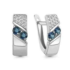 Серьги Aquamarine серебро 4797408А.5 (Aquamarine, Россия)