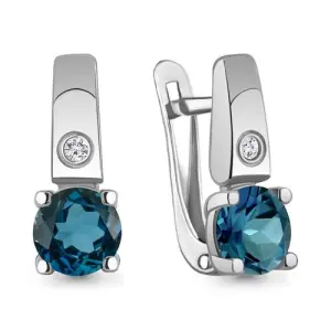 Серьги Aquamarine серебро 4798508А.5 (Aquamarine, Россия)