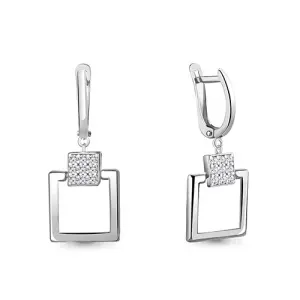 Серьги Aquamarine серебро 49148А.5 (Aquamarine, Россия)