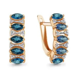 Серьги Aquamarine золото 4964008А.1 (Aquamarine, Россия)