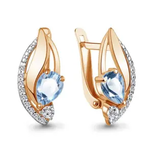 Серьги Aquamarine золото 4966905А.1 (Aquamarine, Россия)