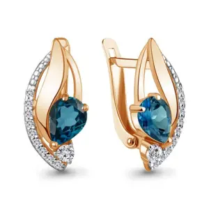 Серьги Aquamarine золото 4966908А.1 (Aquamarine, Россия)