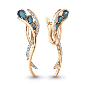 Серьги Aquamarine золото 4967308А.1 (Aquamarine, Россия)