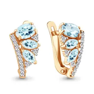 Серьги Aquamarine золото 4968602А.1 (Aquamarine, Россия)