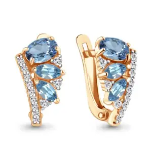 Серьги Aquamarine золото 4968605А.1 (Aquamarine, Россия)