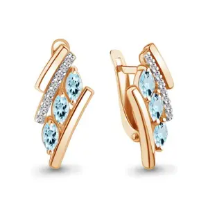 Серьги Aquamarine золото 4968702А.1 (Aquamarine, Россия)