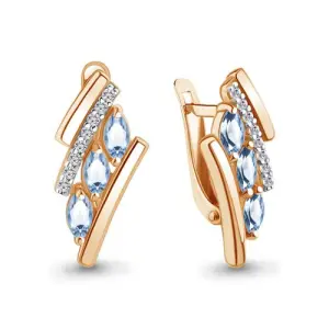 Серьги Aquamarine золото 4968705А.1 (Aquamarine, Россия)