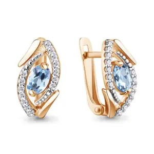 Серьги Aquamarine золото 4968805А.1 (Aquamarine, Россия)