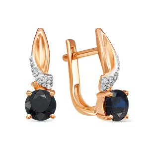 Серьги Diamond Union золото 5-1318-103-2К-Сап (Diamond Union, Россия)
