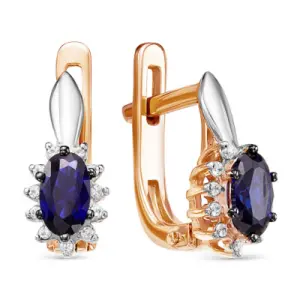 Серьги Diamond Union золото 5-2109-103-2К-Сап (Diamond Union, Россия)