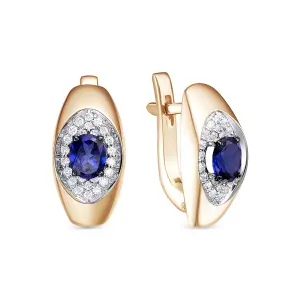 Серьги Diamond Union золото 5-4392-106-2К-Сап (Diamond Union, Россия)