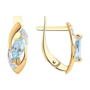 Серьги Diamant золото 51-320-01018-1 (Diamant, Россия)