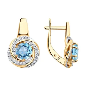 Серьги Diamant золото 51-320-02281-1 (Diamant, Россия)