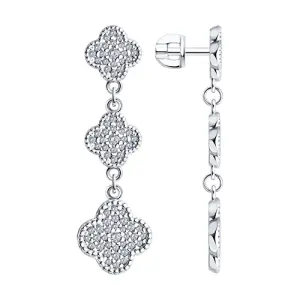 Серьги Sokolov и Diamant серебро 94026086 (Sokolov и Diamant, Россия)