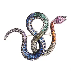 Брошь  серебро CZ-Br04012-X-WB-X-X-Mix (Fresh Jewellery, Россия)